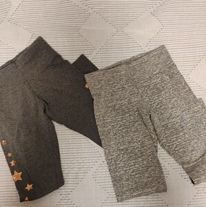 Justice Girls Gray and Dark Gray Kids Leggings Size 8 Set Of 2